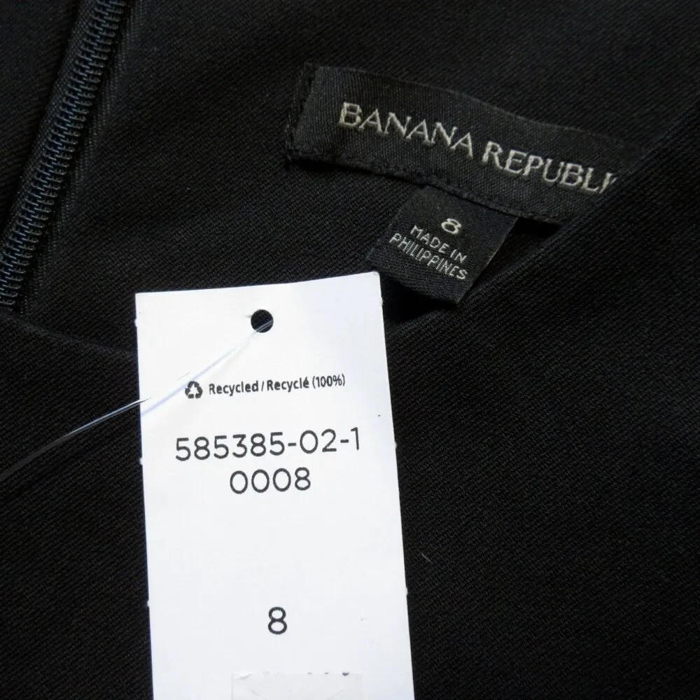 NWT Banana Republic Bi-Stretch Side Peplum Sheath in Black Sleeveless Dress 8 - Image 6