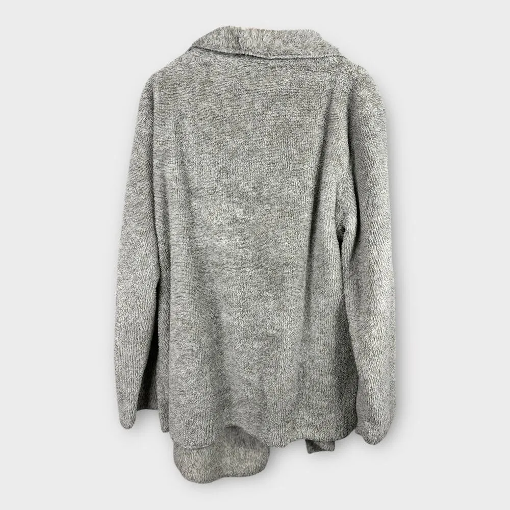 Soft Surroundings Womens One Size Sherpa Sweater Cardigan Gray 58707 - Image 2