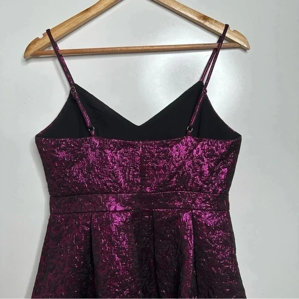 Lulus Spin The Night Magenta Jacquard Sleeveless Mini Skater Dress Size Small - Image 8
