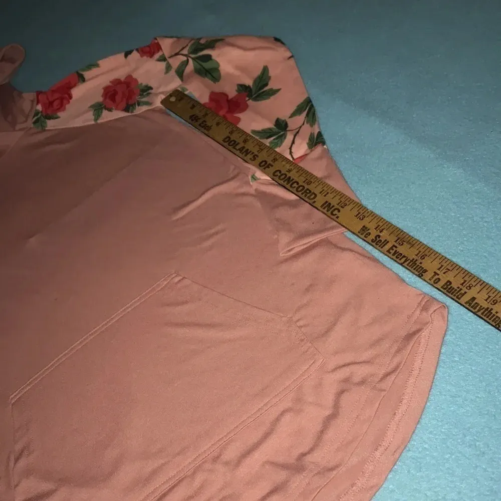 LULAROE hoodie rose floral print pouch pocket soft long sleeve NEW size S - Image 7