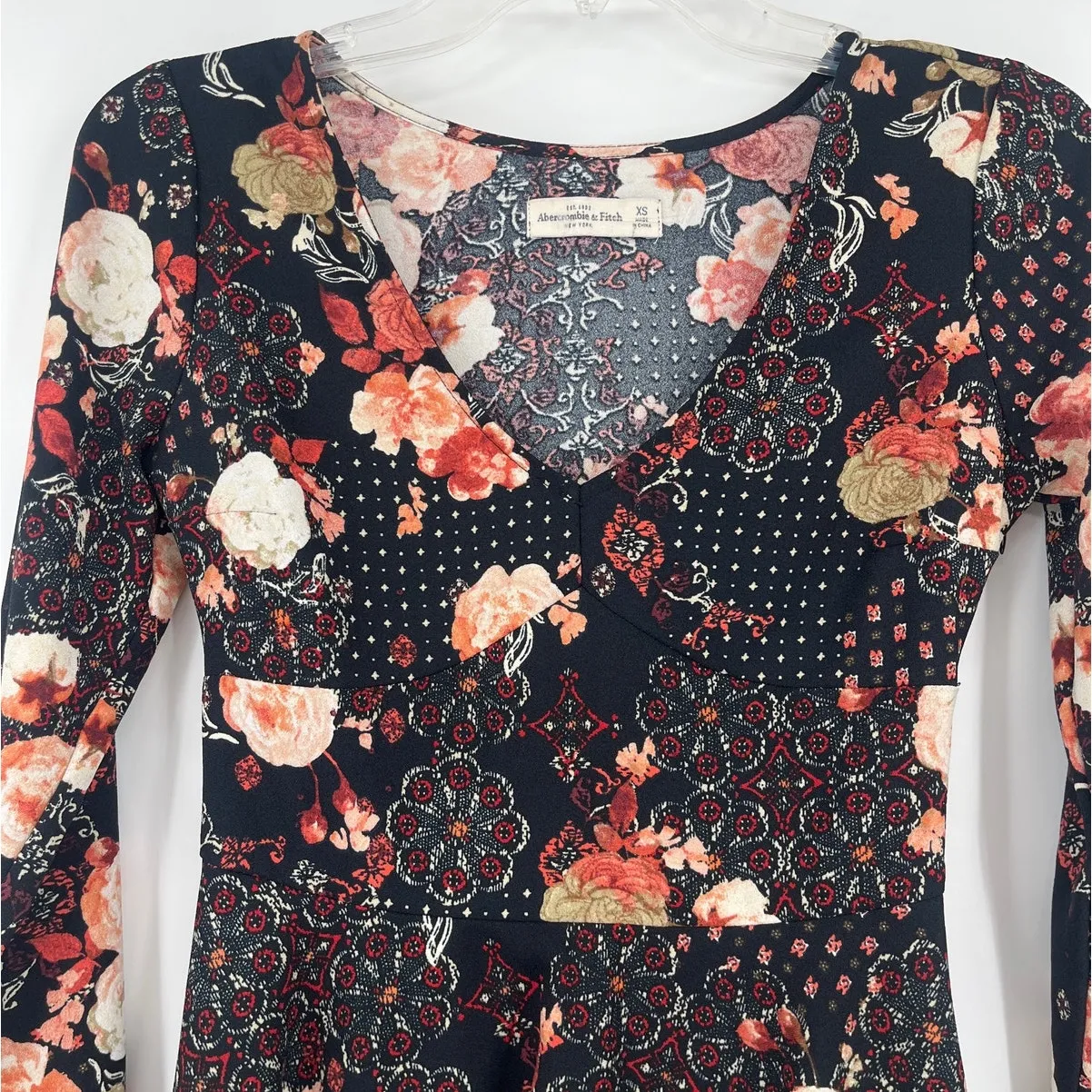 Abercrombie & Fitch Y2K Babydoll Mini Dress Sz XS Floral Coquette Boho Cottage - Image 2