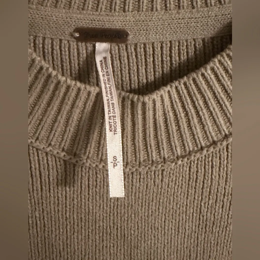 Free People Off-the-Shoulder Sweater in Tan, Yellow, and Cream - Image 4