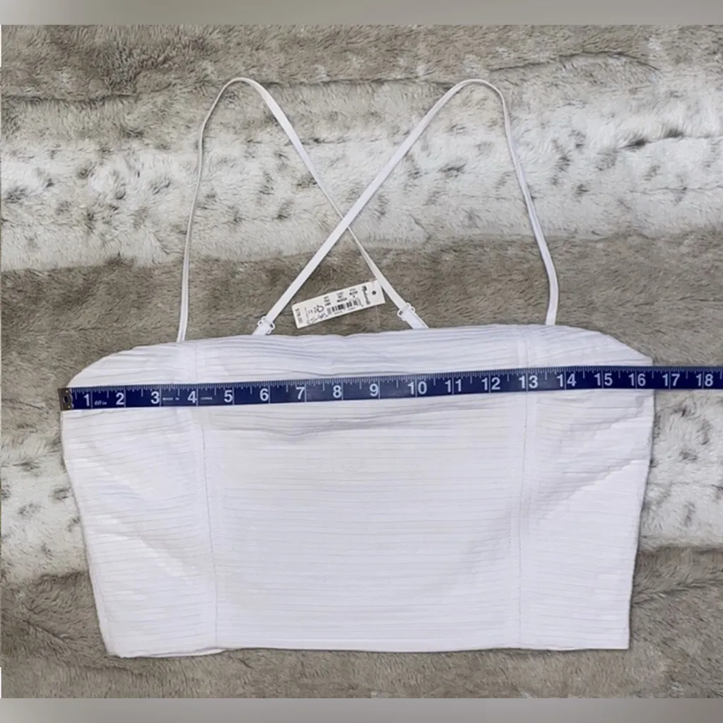 Madewell Wendy Pleated Cotton Poplin Crop Top Eyelet White Size 6 NEW - Image 11