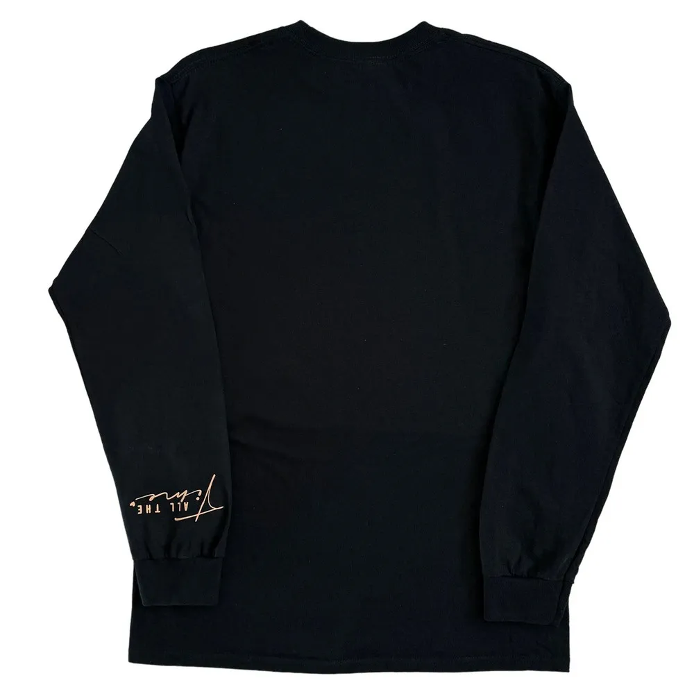“God is Good” Black Large Women's T-Shirt Long Sleeve - Image 3