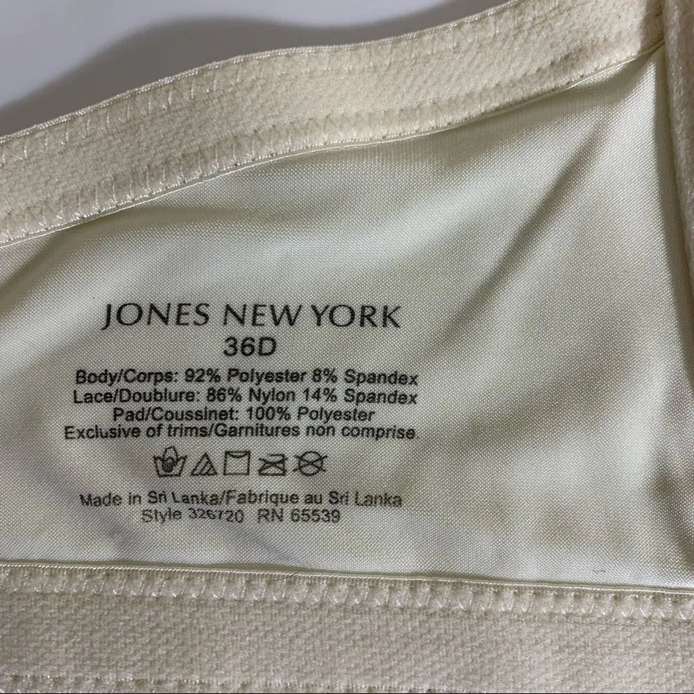 Jones New York‎ Cream Lace Underwire Bra -36D - Image 8