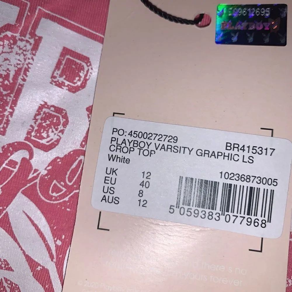 Playboy x missguided varsity long sleeve crop - Image 3