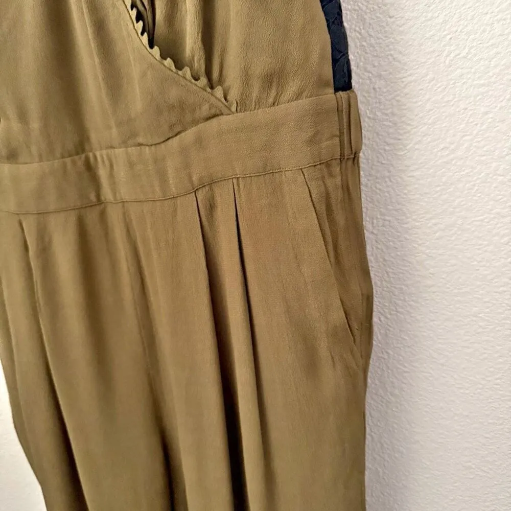 LEIFSDOTTIR x ANTHROPOLOGIE | Sani Lace Jumpsuit Moss Sleeveless Pockets | 14 - Image 11