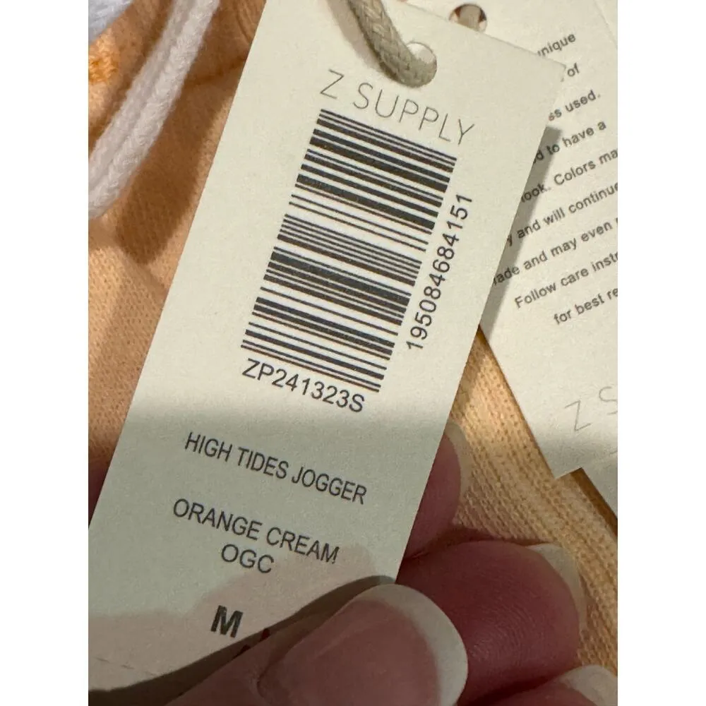 NWT Z Supply High Tides Joggers Orange cream size medium - Image 4