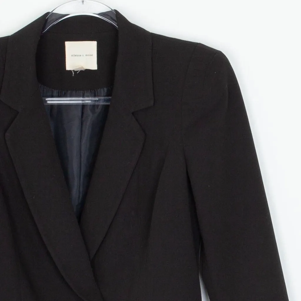 Silence + Noise Womens Double Breasted Blazer Size S Black Classic‎ Professional - Image 2