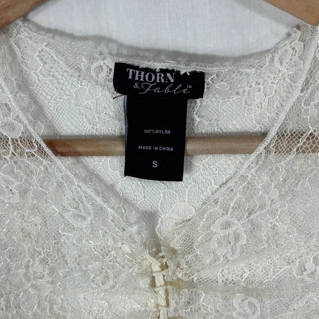 Thorn & Fable Lace Crop Top Juniors S Ethereal Angel Y2K Festival Cochella Club - Image 5