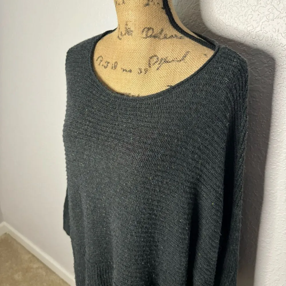 J Pure Jill Knit Dolman 3/4 Sleeve Pullover Sweater Size M Grey Wool Boat Neck Size M - Image 2