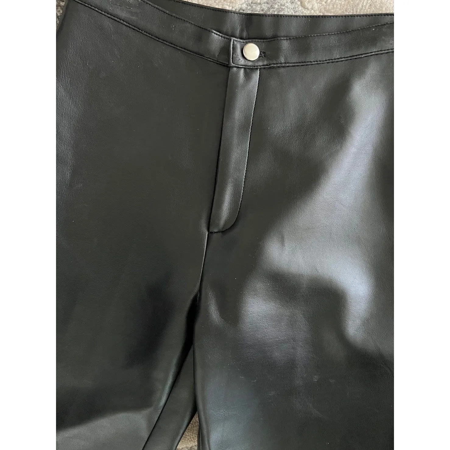 One Step Up Faux Leather Pants Leggings Straight Leg Black‎ Small Black - Image 5