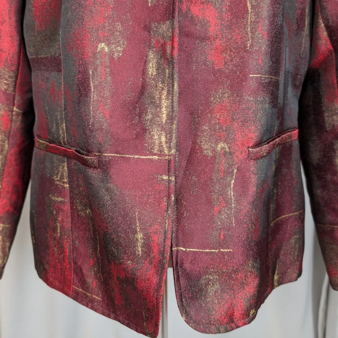 Coldwater Creek  Abstract Metallic Brocade Jacket Size Large 90s Aesthetic - Image 11