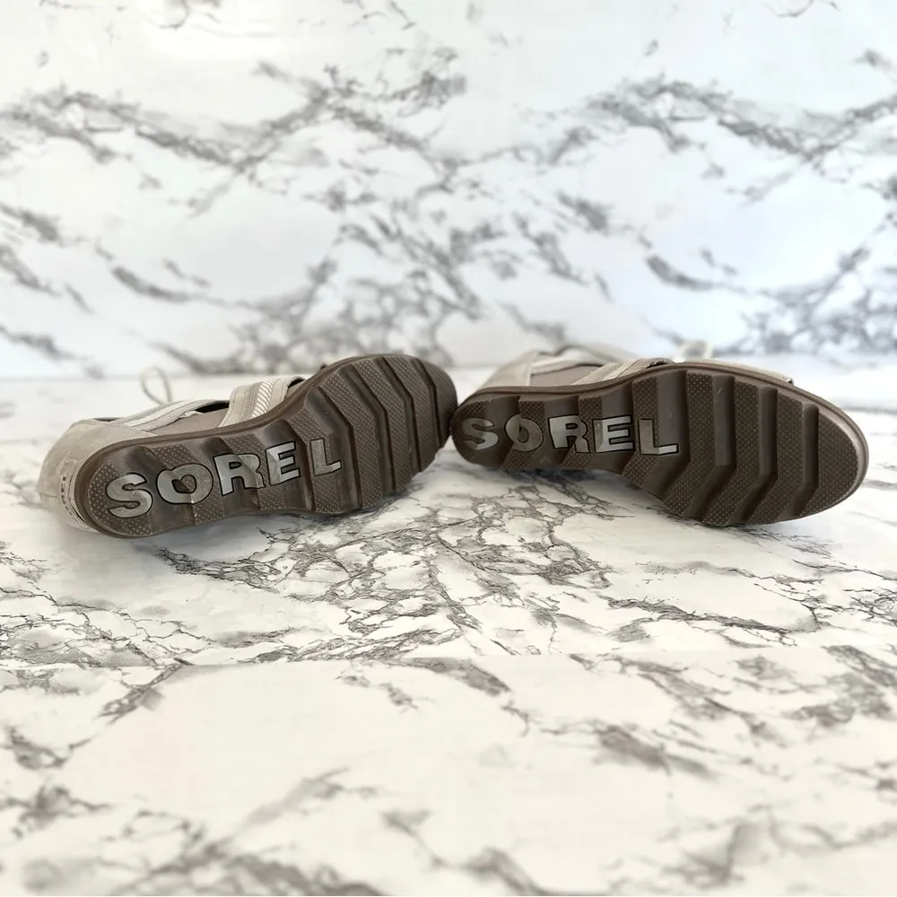 Sorel Joanie II Women’s Sandals Grey Lace Up Wedge 9.5 Walking Gorpcore Travel - Image 14