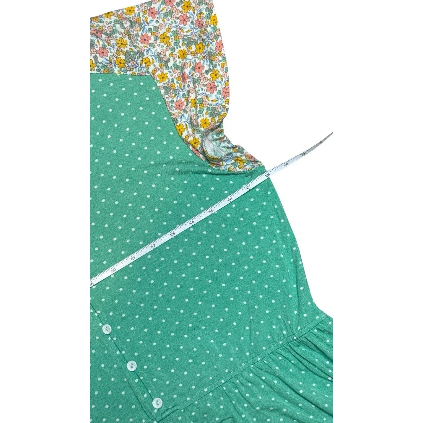 Matilda Jane Dream Chasers Free To‎ Be Top Floral Green Polka Dot Womens M Boho - Image 6