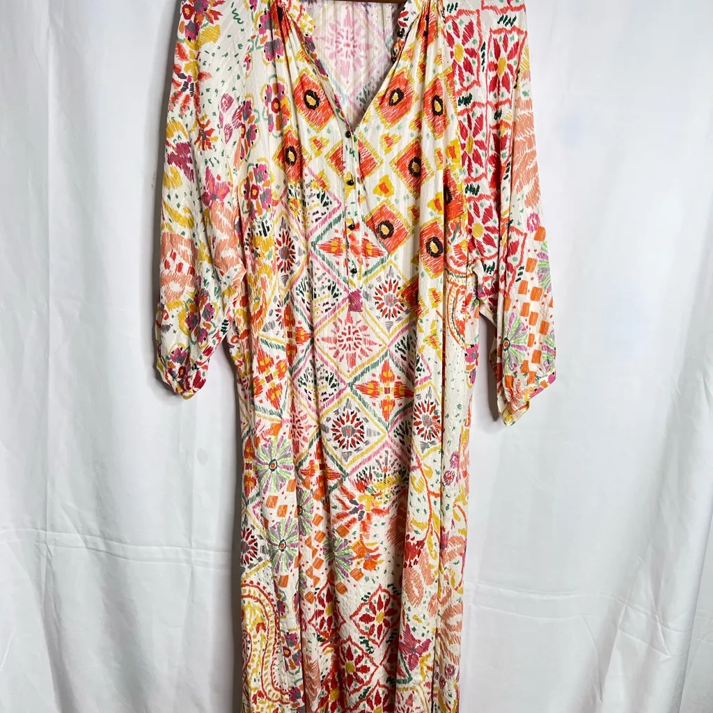 Zara Boho Festival Western Patchwork Flowy Tunic Maxi Dress XXL Whimsical Chic - Image 8