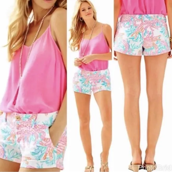 Lilly Pulitzer Getting Steamy Walsh Summer Shorts Vacation Party Beach 00 EUC - Image 2
