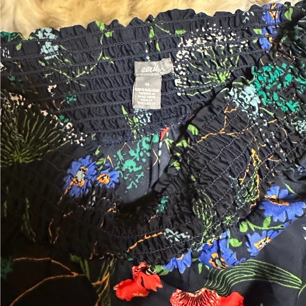 Aerie Black Floral Pants - Image 4