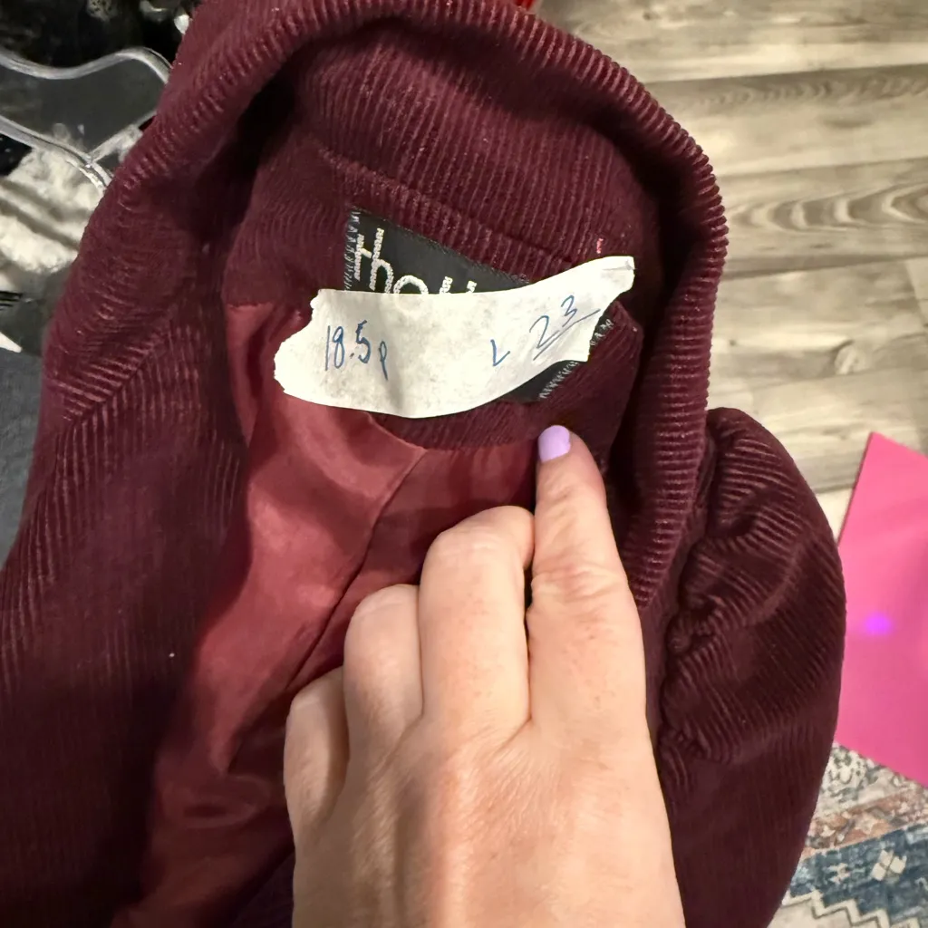 That’s me USA Vintage Burgundy Corduroy Blazer size 9 Red - Image 5
