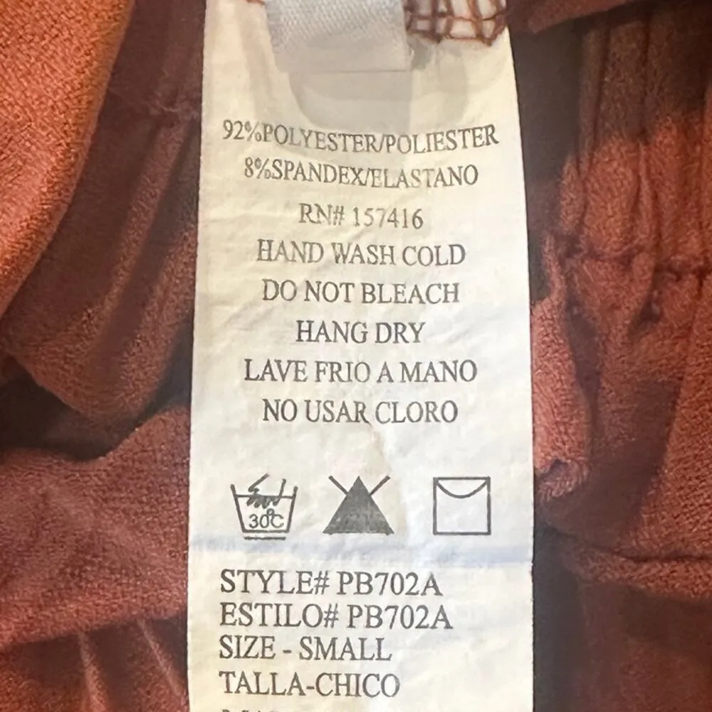 New Mix | S | Chiffon Pleated Wide Leg Elastic Waist Tie Band Palazzo Pants - Image 9