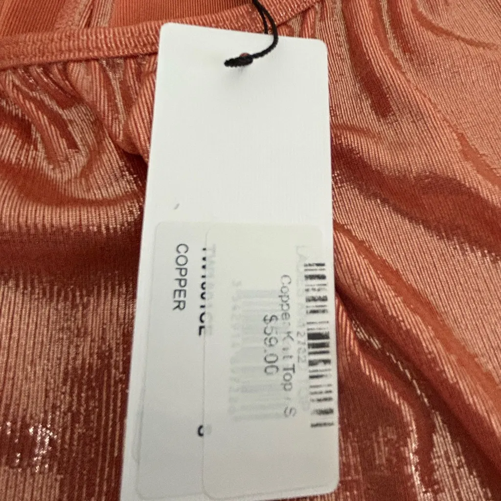 Molly Bracken Shimmery Sleeveless Top Copper Orange Size S - Image 13
