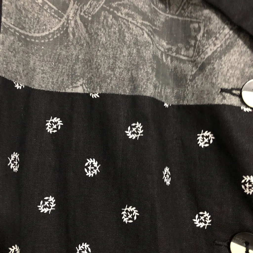 Newport News Black& gray Jeanology pattern blazer women sz 12 Y2k retro vintage - Image 5