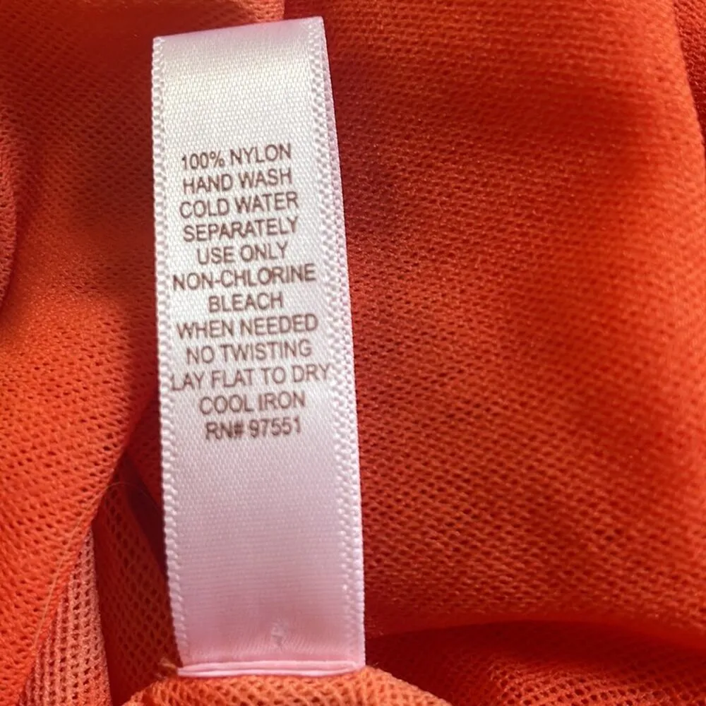 Sweet Pea by Staci Frati Orange Chiffon Summer Maxi Dress Split Front Resortwear Size M - Image 5