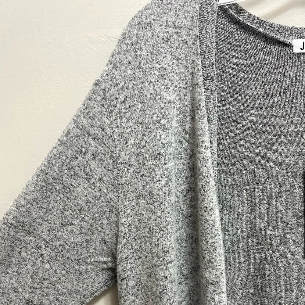 NWT Joah Brown Soleil Open Front Long Cardigan Lightweight in Salt & Pepper Gray - Image 6