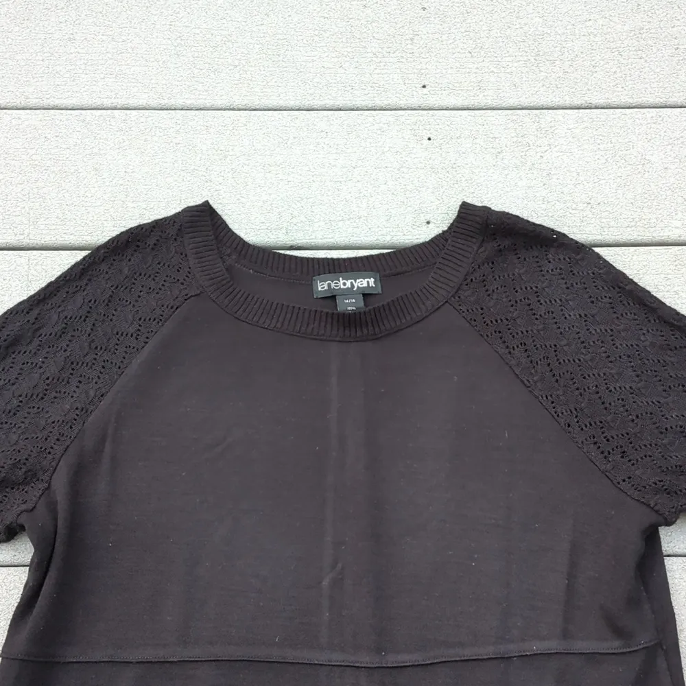 Lane Bryant 3/4 Crochet Sleeve Sweater Dress Size 14/16 - Image 2