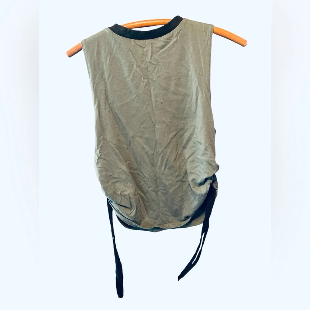 NOBO Graphic Snakes Evil Eye Tank Top Size XL Junior Sides Ruched Green - Image 2