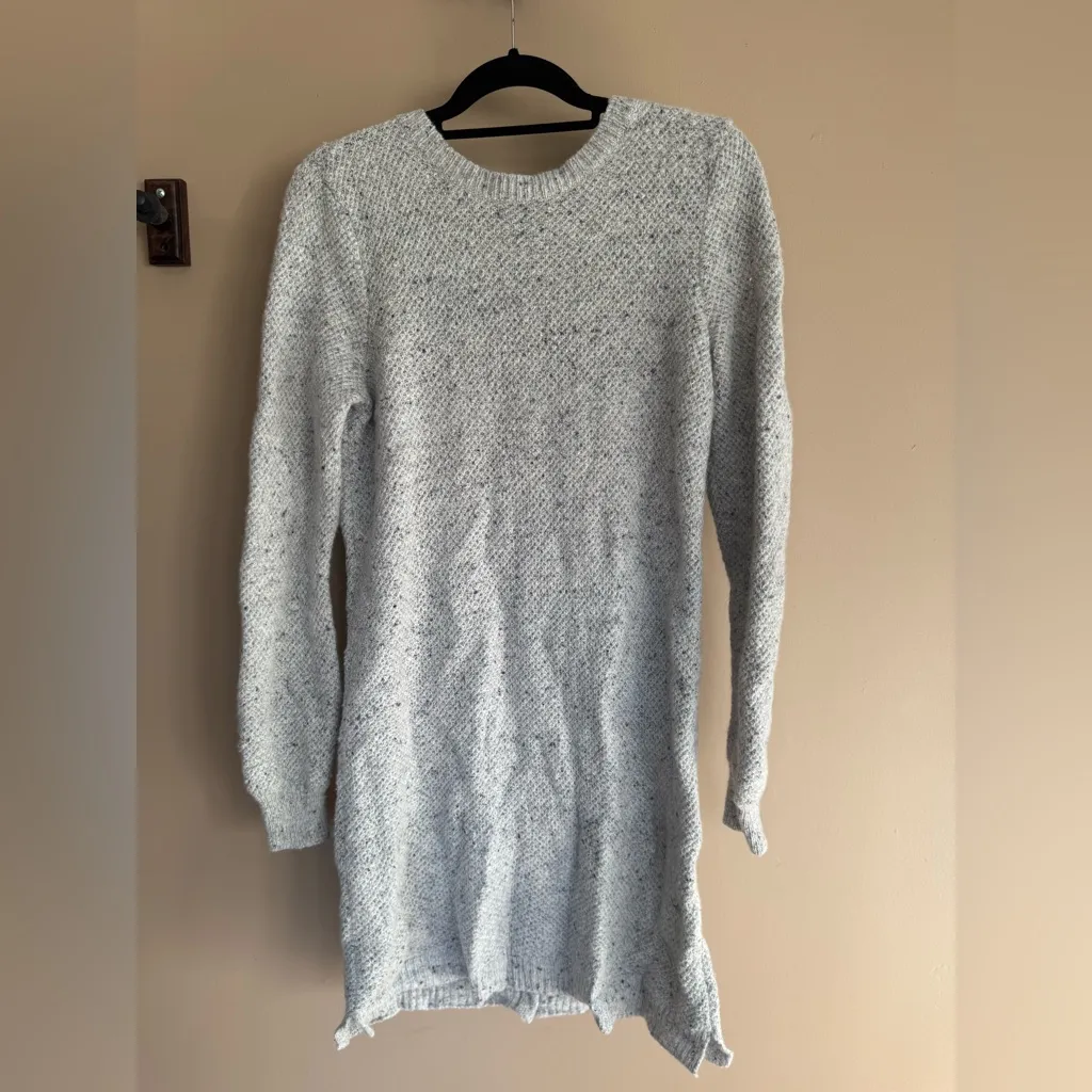 Madewell Women’s Button-back Light gray tunic Sweater dress Size M - Image 3