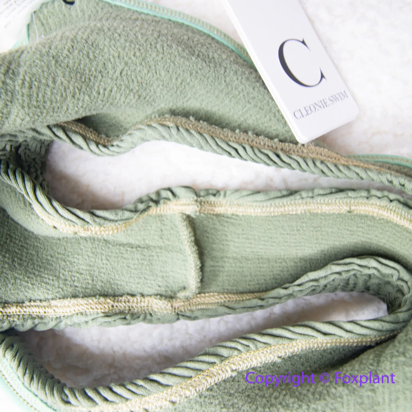 New! Cleonie Orpheus crinkle color block green bikini bottoms, one size Size M - Image 7