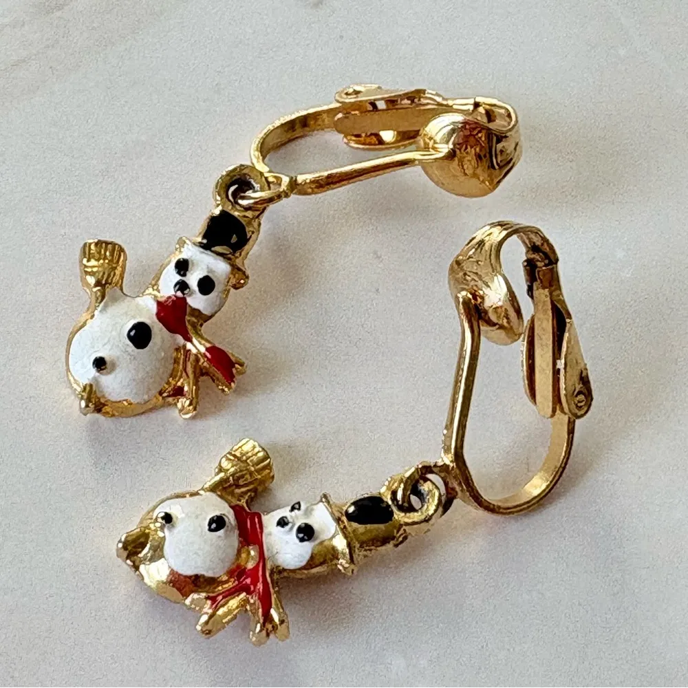 Vintage Dainty Snowman Holiday Christmas Dangly Clip - Image 5