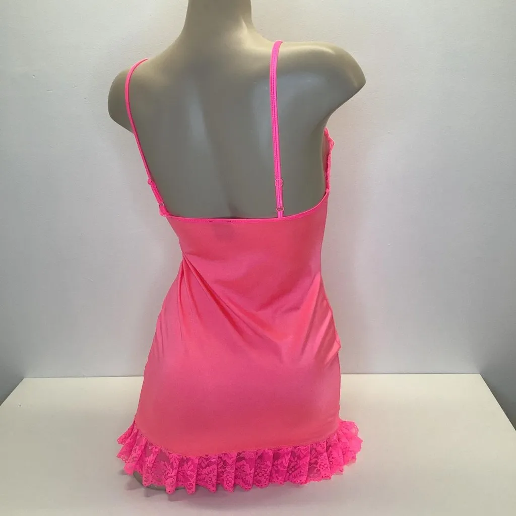 Music Legs One Size Hot Pink Peep Hole Lingerie Dress. New No Tag. - Image 4
