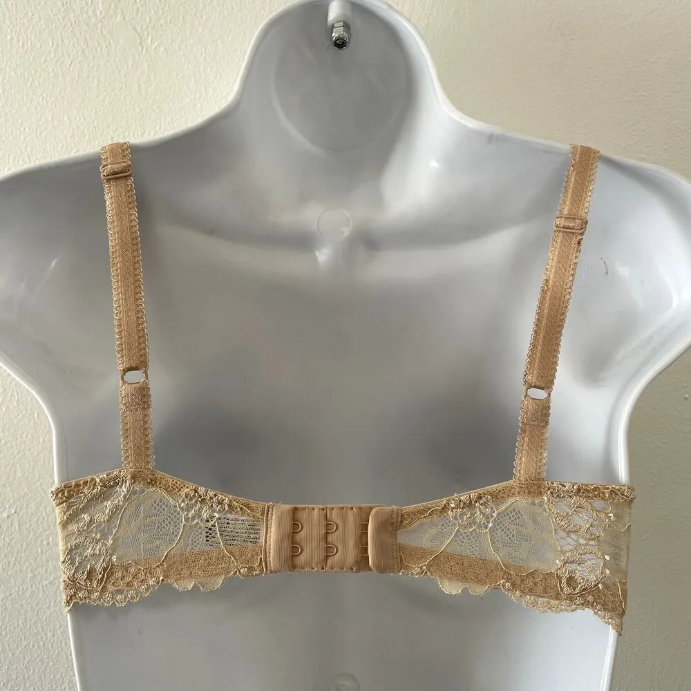 Wacoal French Garden Bra 32C Sand Beige Seamless Underwire T-Shirt Lace NWOT - Image 2
