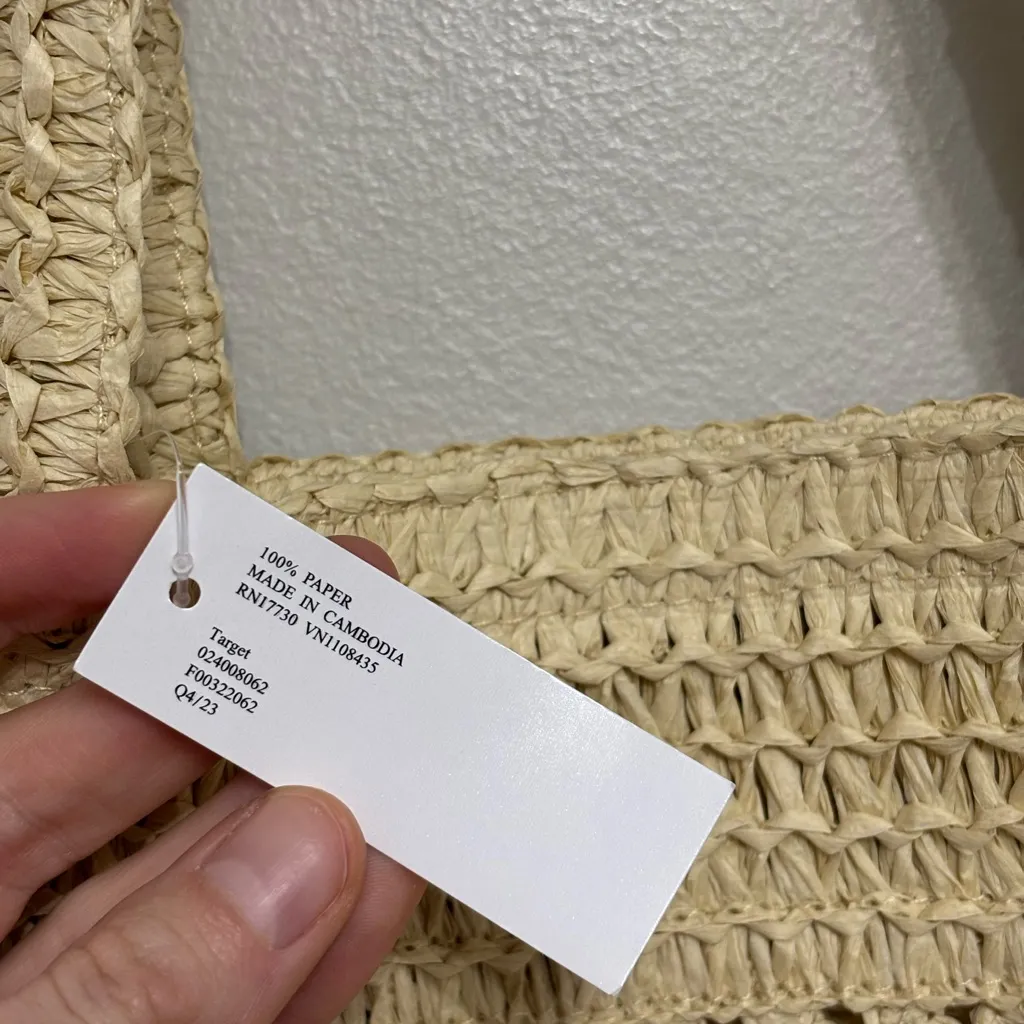 NWT Target Universal Thread Beach Summer Straw Tote Bag - Image 3