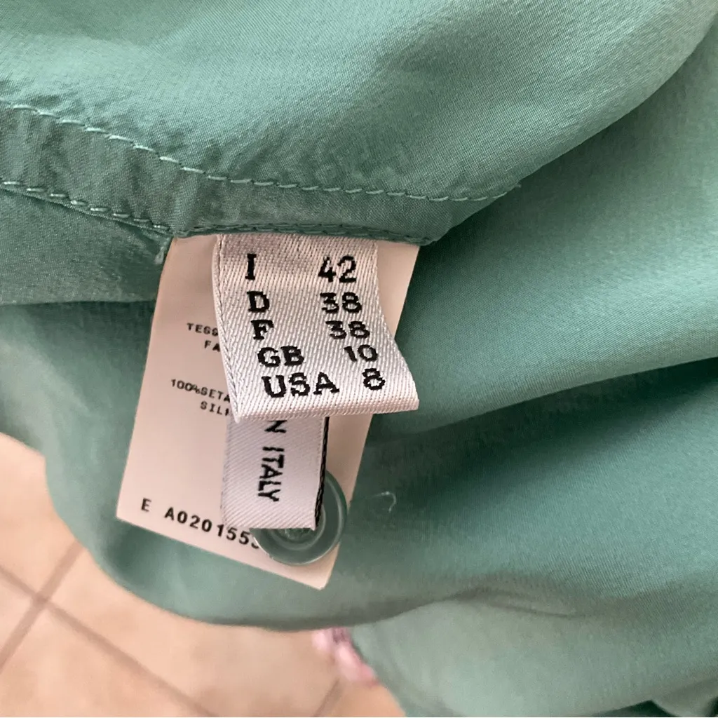 Moschino Silk Sleeveless Ruffle Front Size 8 - Image 9