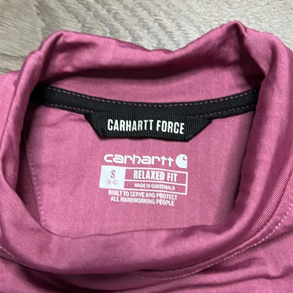 Carhartt Force Relaxed Fit Ling Sleeve Thumbhole Pullover Pink Size‎ Small - Image 12