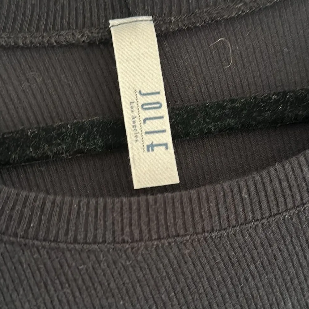 Jolie Women’s Black Ribbed Cold Shoulder Long Sleeve Shirt Size L - Image 3