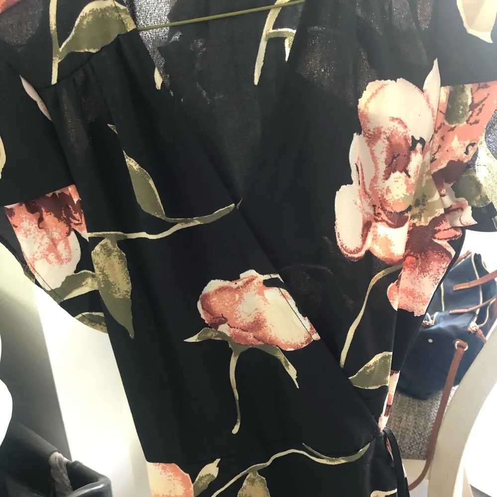 Black Flowered Tie Dress - Image 5