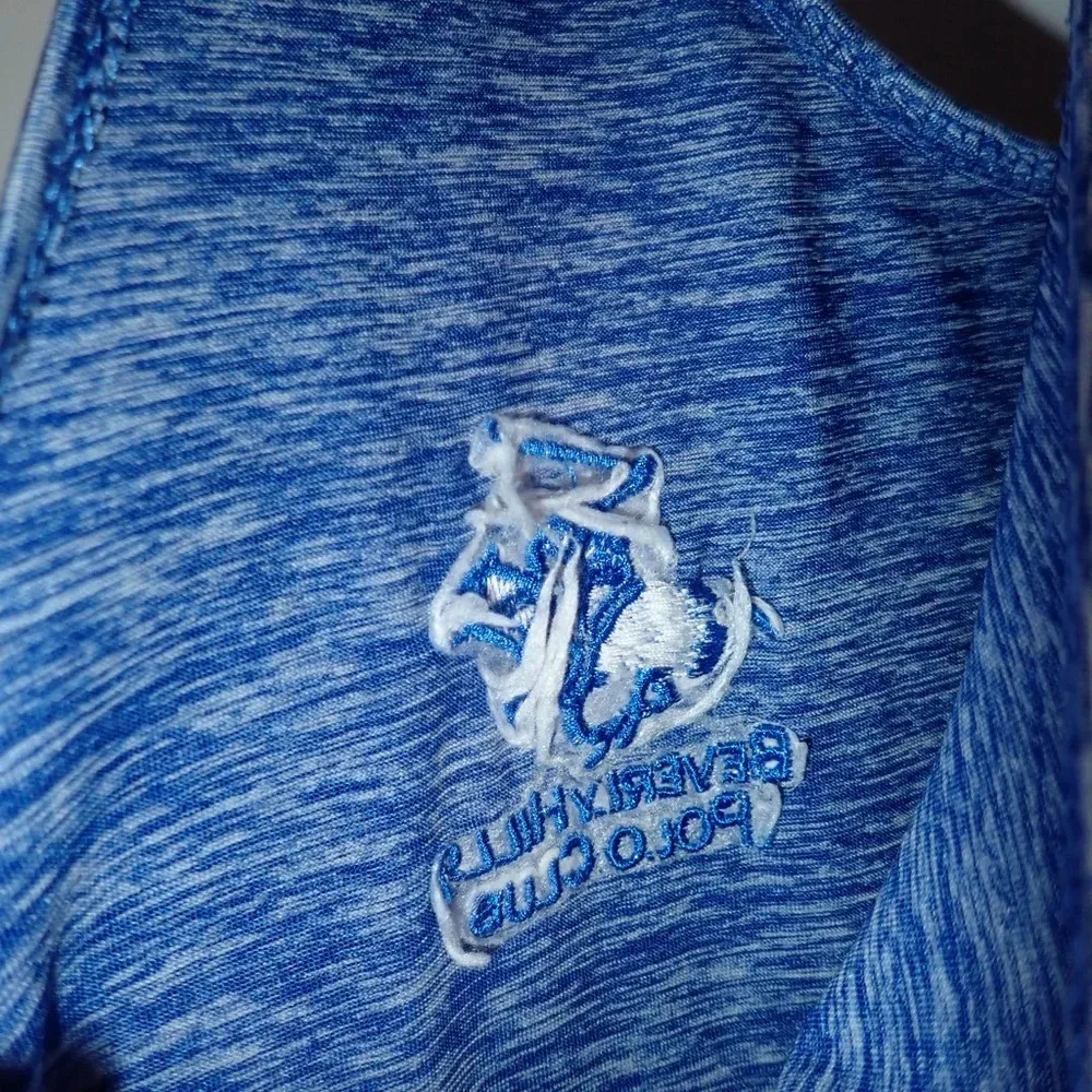 Beverly Hills Polo Club Embroidered Blue Racerback Tank Top size M - Image 6
