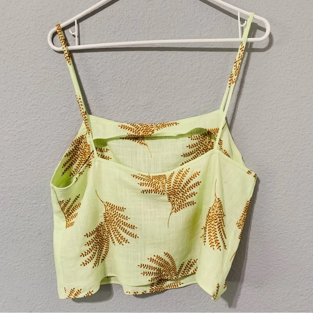 Zara New Women Sleeveless Linen Blend Embroidered Lingerie Top‎ Size Large - Image 10
