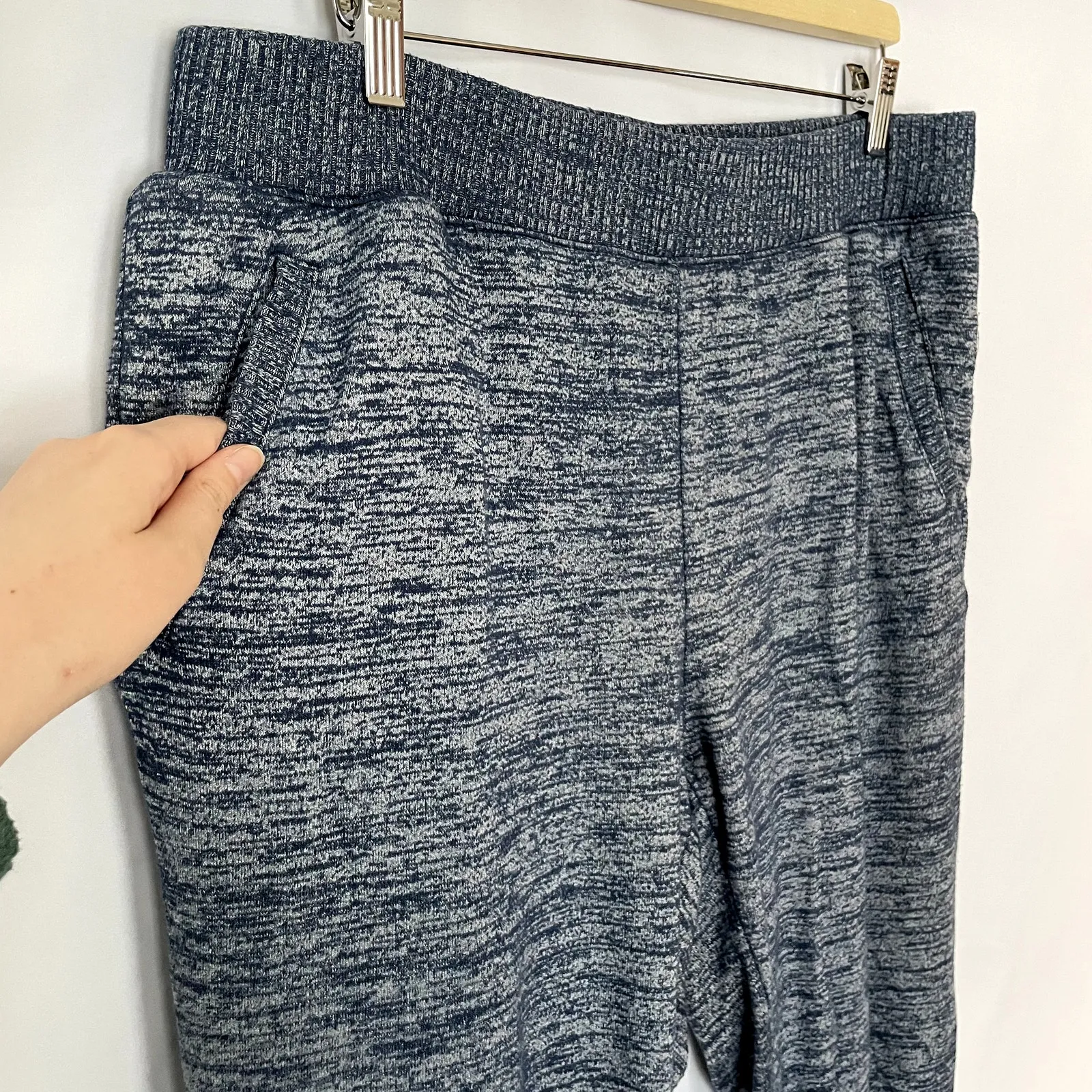 Chico's zenergy blue heathered sweatpants elastic waist pull on women's XL - Image 2