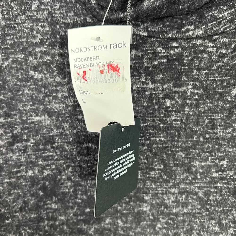 Bobeau NWT  Cowl Neck Built-in Face Mask Midi Dress Raven Black Mix Size Large L - Image 6