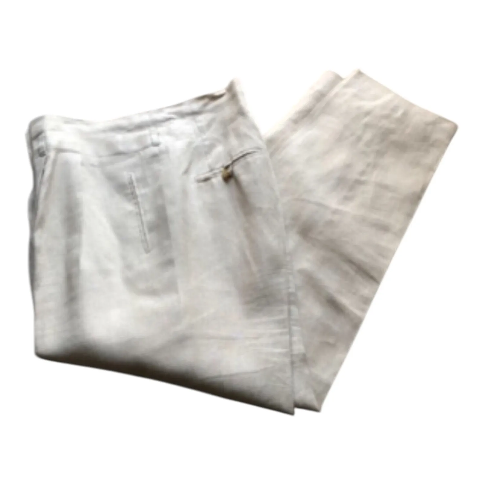 Neiman Marcus Linen Dress Pants Beige Pleated Front Lined Women’s Size 10 - Image 5