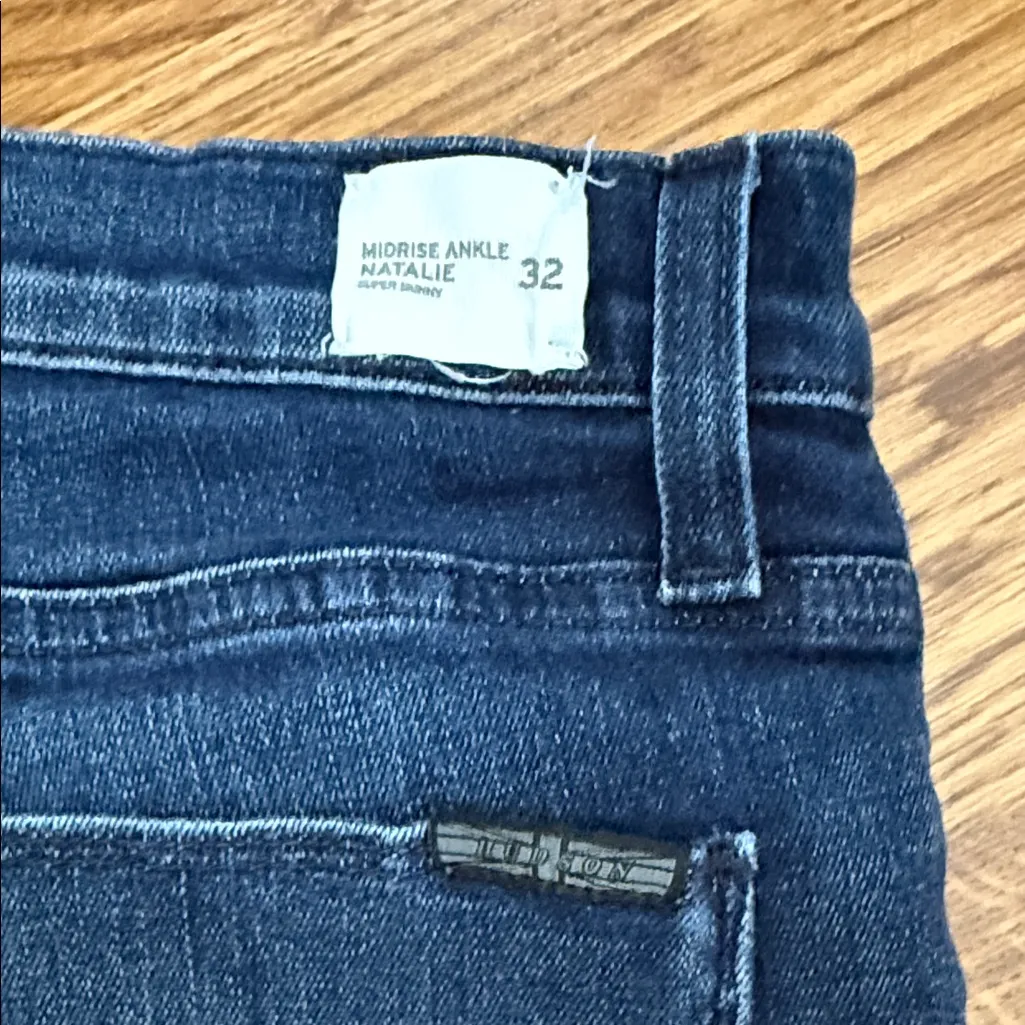 Hudson Natalie Mid Rise Ankle Super Skinny Jeans Dark Wash Size 32 - Image 6