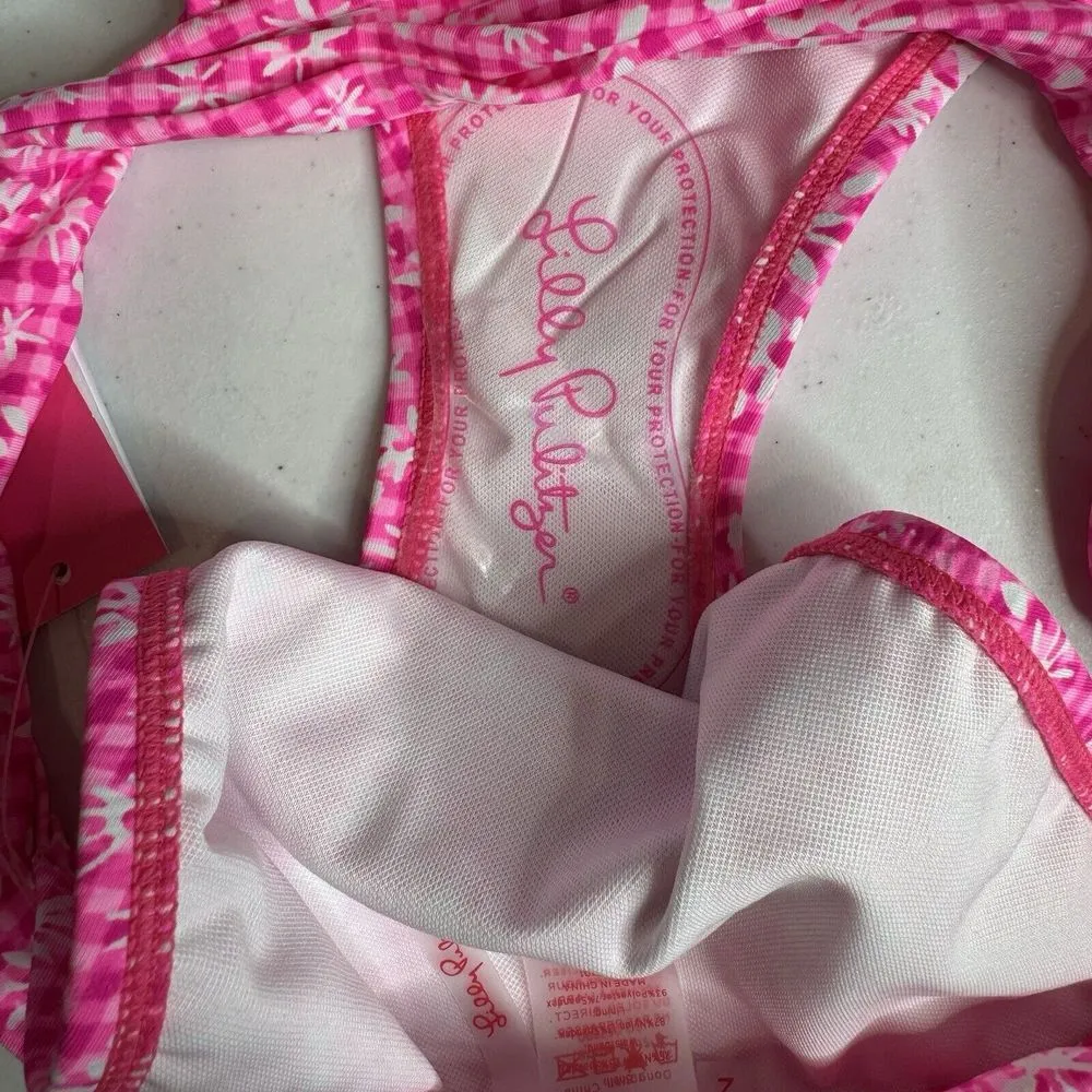 LILLY PULITZER Trey Bikini Bottom Aura Pink "CHECK YOU OUT" Size 6 NWT  $78 - Image 3