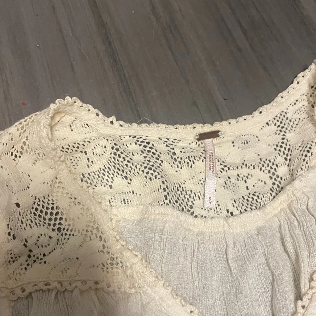 Free People Cream Dress with Colorful Embroidery - Image 4