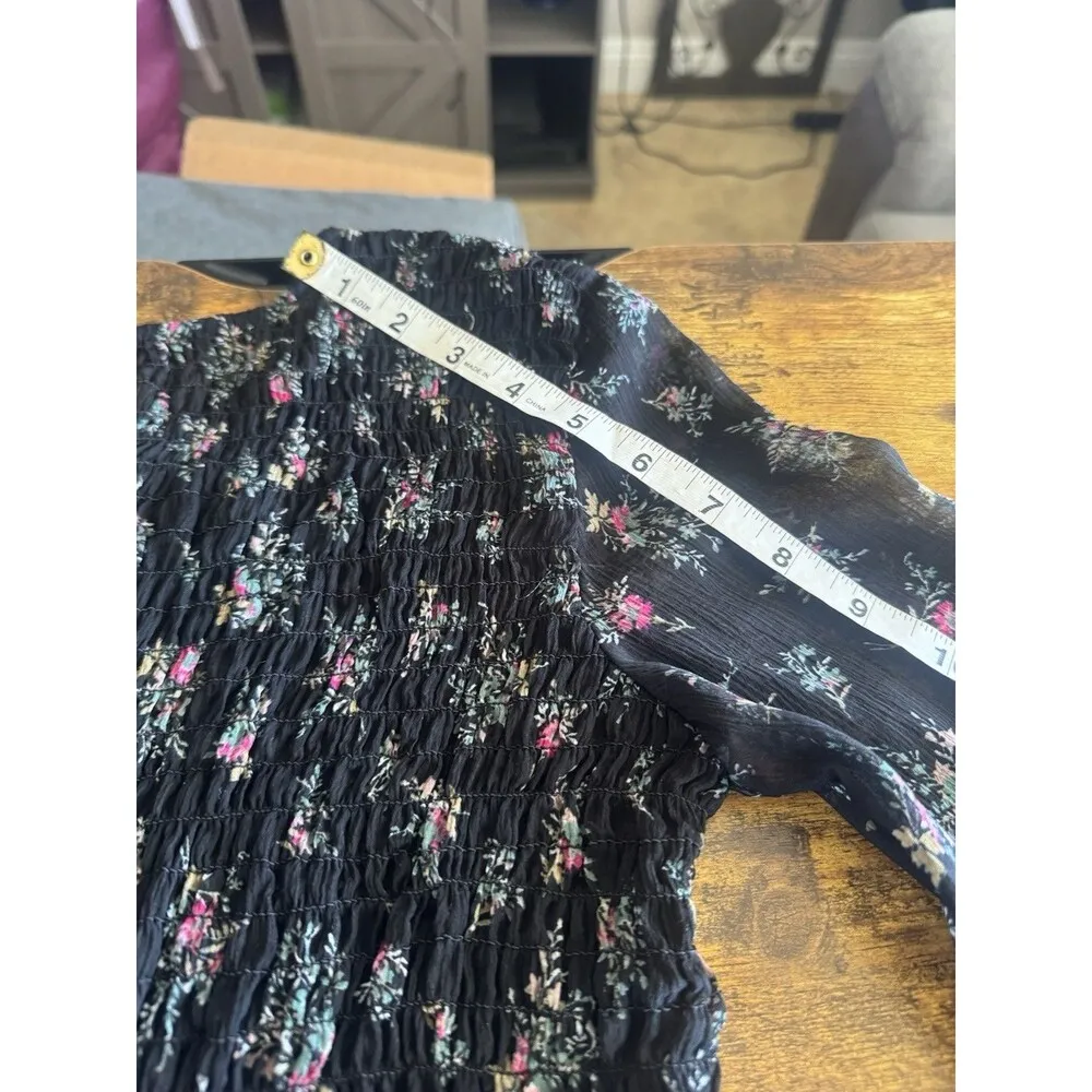 American Eagle Womens Blouse XS Floral Bohemian Bell Sleeve Fairycore Festival - Image 13