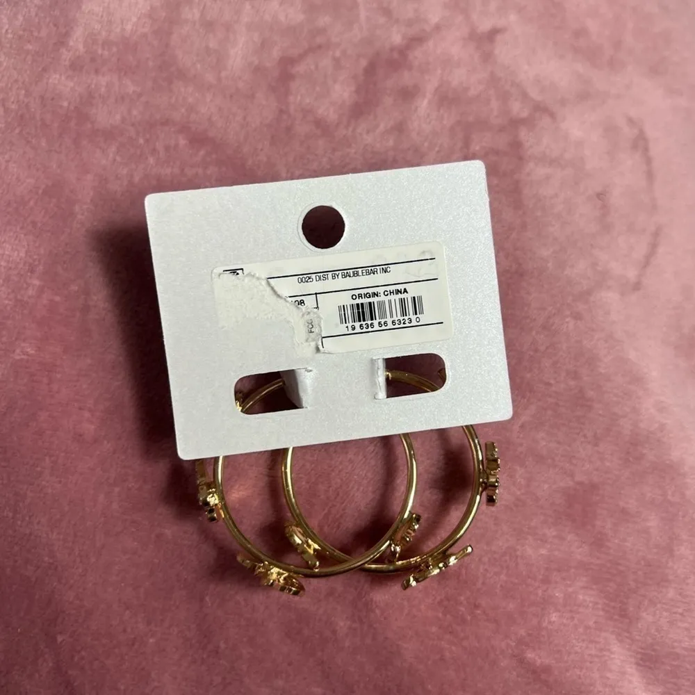 Sugarfix by BaubleBar Gold Crystal Rhinestone Butterfly Wing Hoop Earrings OS - Image 9